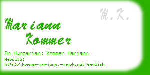 mariann kommer business card